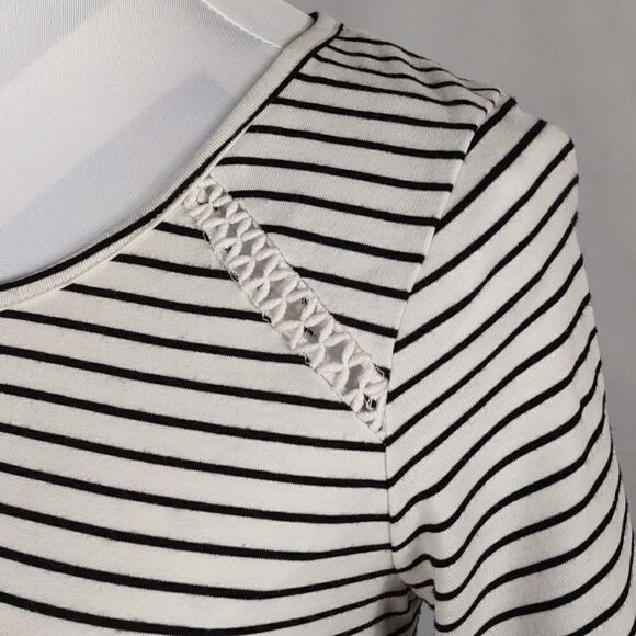 Grace & Emma Striped Floral Drop Back Tee - Picture 5 of 7